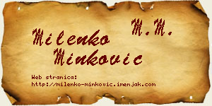 Milenko Minković vizit kartica